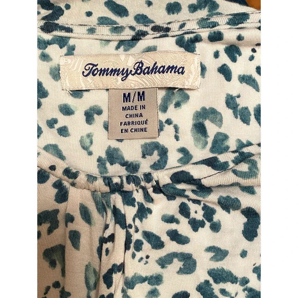 Tommy Bahama Sleeveless Sundress Beach Cover Up‎ White and Green Leopard Spots